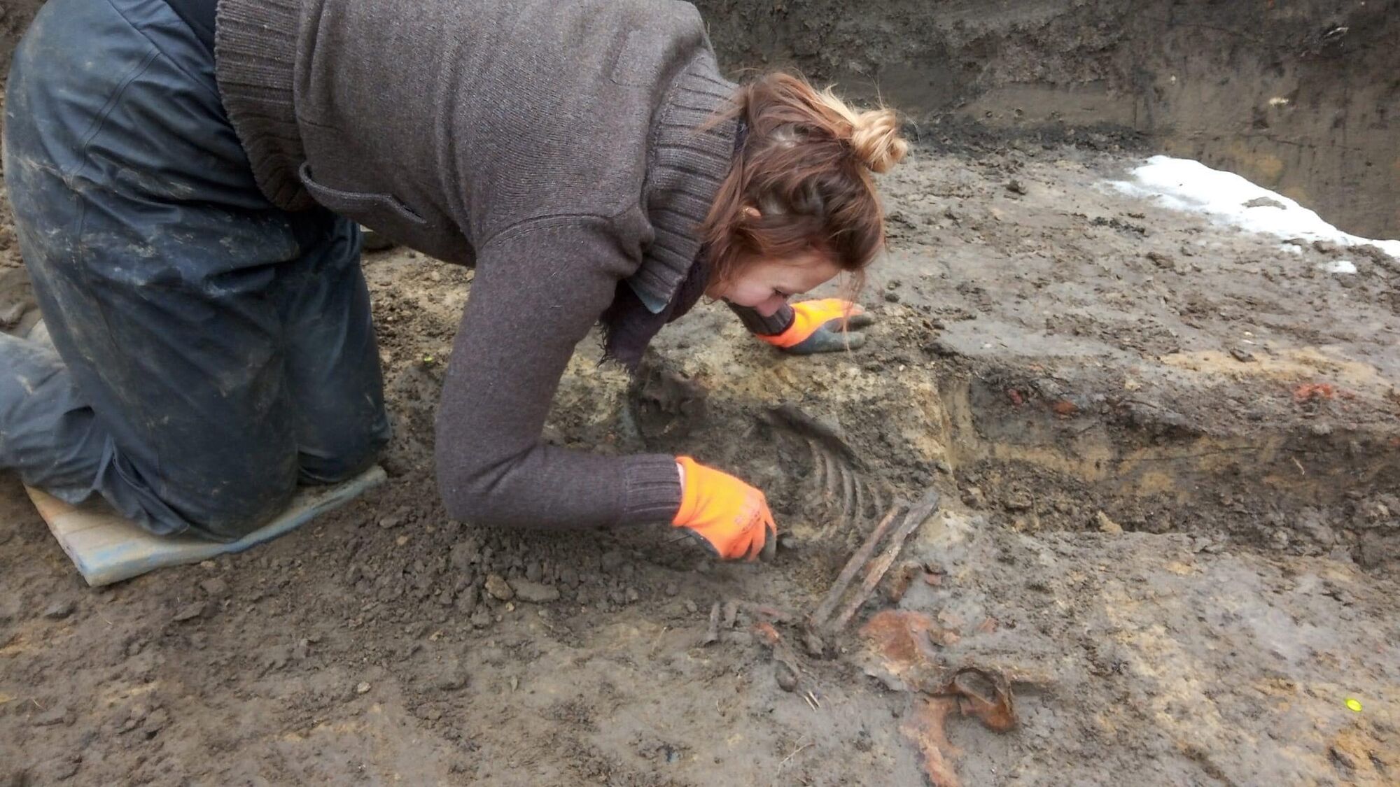 Archeologen vinden skelet van middeleeuwse man in Bilzen